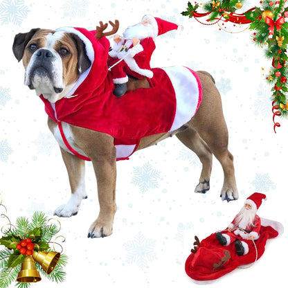 New Santa Dog Costume,Dog Christmas Costume,Dog Santa Claus Costume,Pet Christmas Clothes,Winter Hoodie Coat Clothes for Dog Pet Clothing Chihuahua Yorkshire Poodle