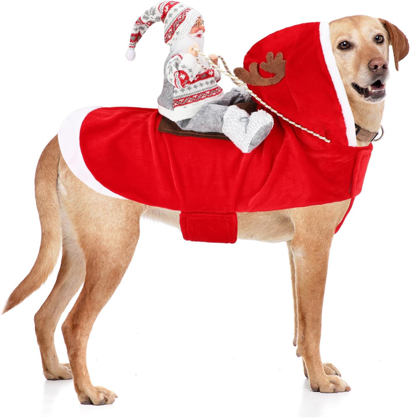 Santa Dog Costume Christmas Pet Clothes Santa Claus Riding Pet Cosplay Costumes Party Dressing up Dogs Cats Outfit for Small Medium Large Dogs Cats