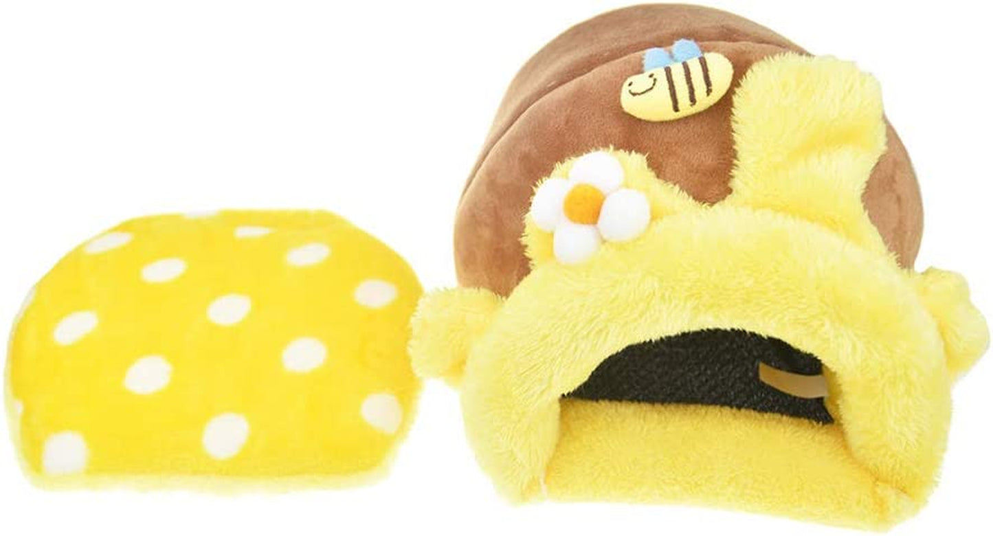 Rabbit Guinea Pig Snuggle Sack Fleece Bed for Cage Small Animal Hamster Chinchilla Bed House for Squirrel Rat (L, Yellow Bee)