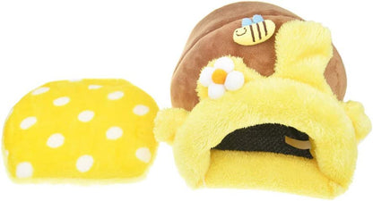 Rabbit Guinea Pig Snuggle Sack Fleece Bed for Cage Small Animal Hamster Chinchilla Bed House for Squirrel Rat (L, Yellow Bee)