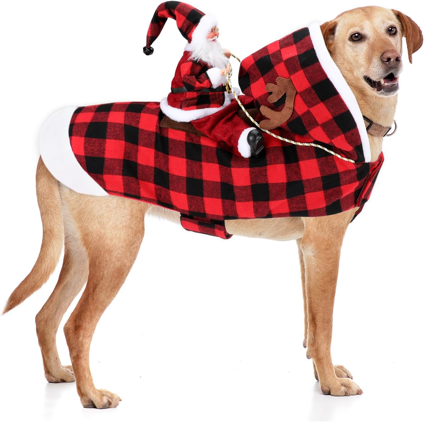 Santa Dog Costume Christmas Pet Clothes Santa Claus Riding Pet Cosplay Costumes Party Dressing up Dogs Cats Outfit for Small Medium Large Dogs Cats