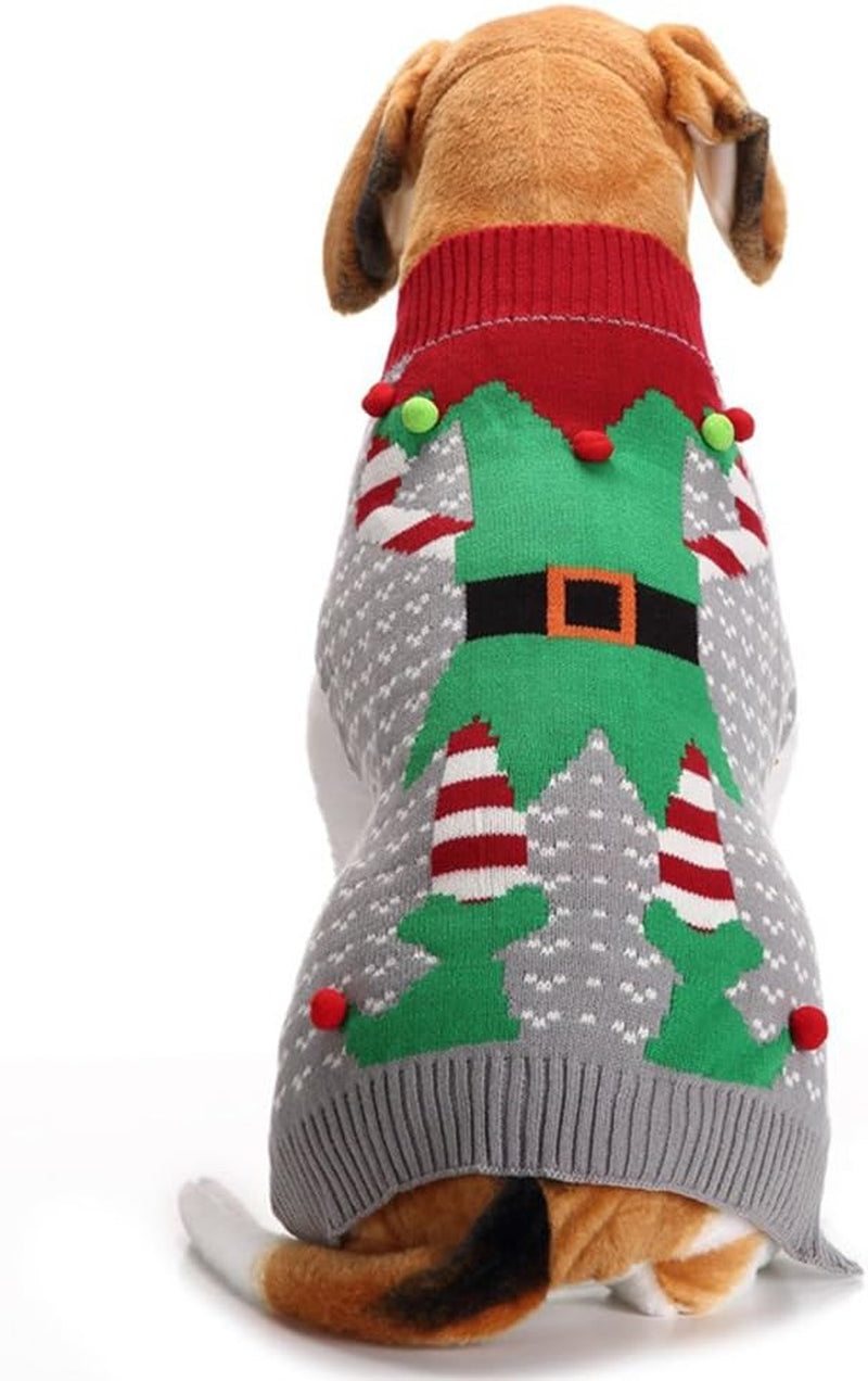 Dog Sweater Pet Christmas Elk Bells Sweaters Halloween Reindeer for Small Dog and Cat (M, Green)