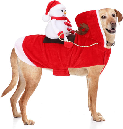 Santa Dog Costume Christmas Pet Clothes Santa Claus Riding Pet Cosplay Costumes Party Dressing up Dogs Cats Outfit for Small Medium Large Dogs Cats