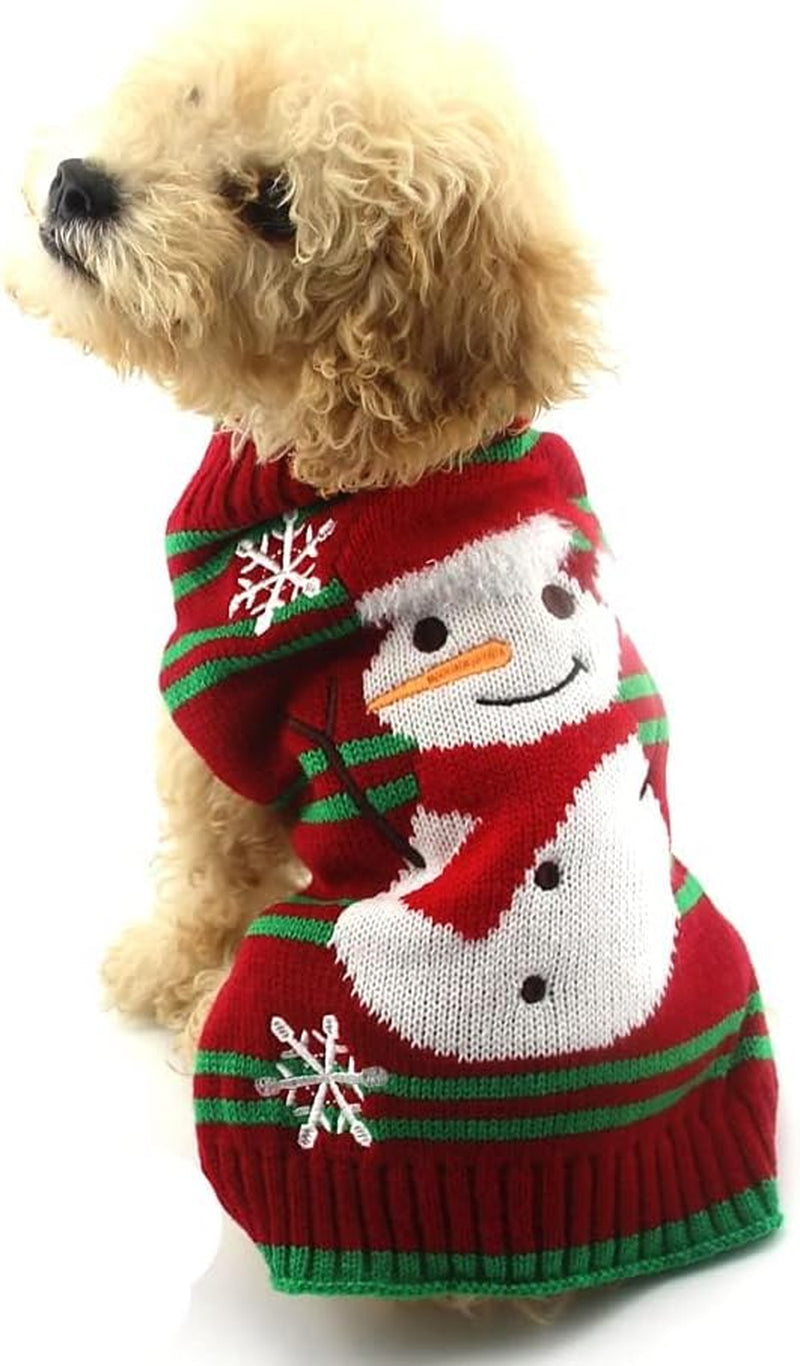 Dog Sweater Pet Christmas Elk Bells Sweaters Halloween Reindeer for Small Dog and Cat (M, Green)
