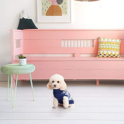 Cable Knit Dog Sweater Turtleneck, Cold Weather Pullover Classic Knitwear, Snowflake Pattern Thick Warm Winter Pet Clothes, Dog Christmas Sweater for Small Medium Large Dogs Cats,Navy Blue SM