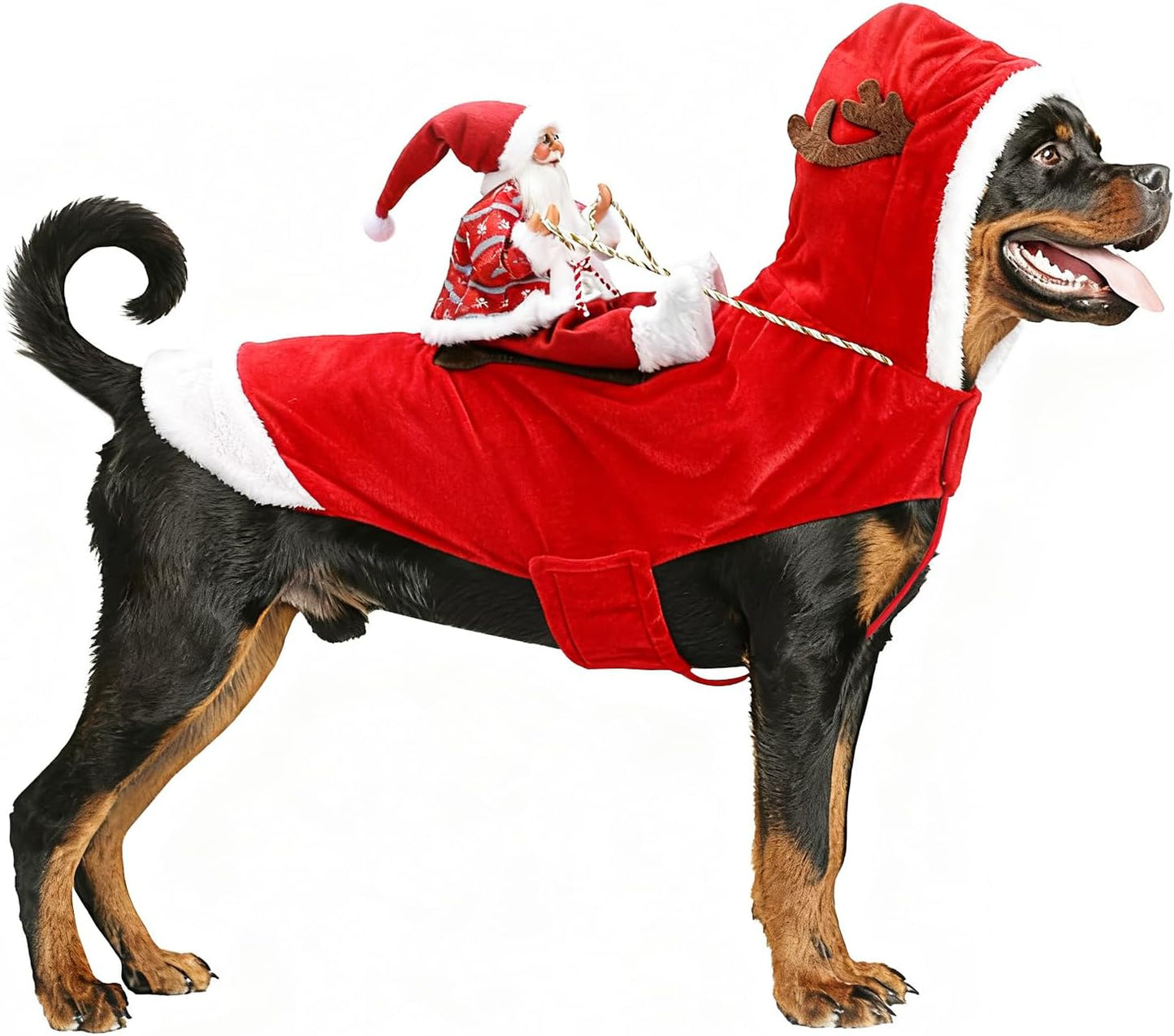 Santa Dog Costume Christmas Pet Clothes Santa Claus Riding Pet Cosplay Costumes Party Dressing up Dogs Cats Outfit for Small Medium Large Dogs Cats