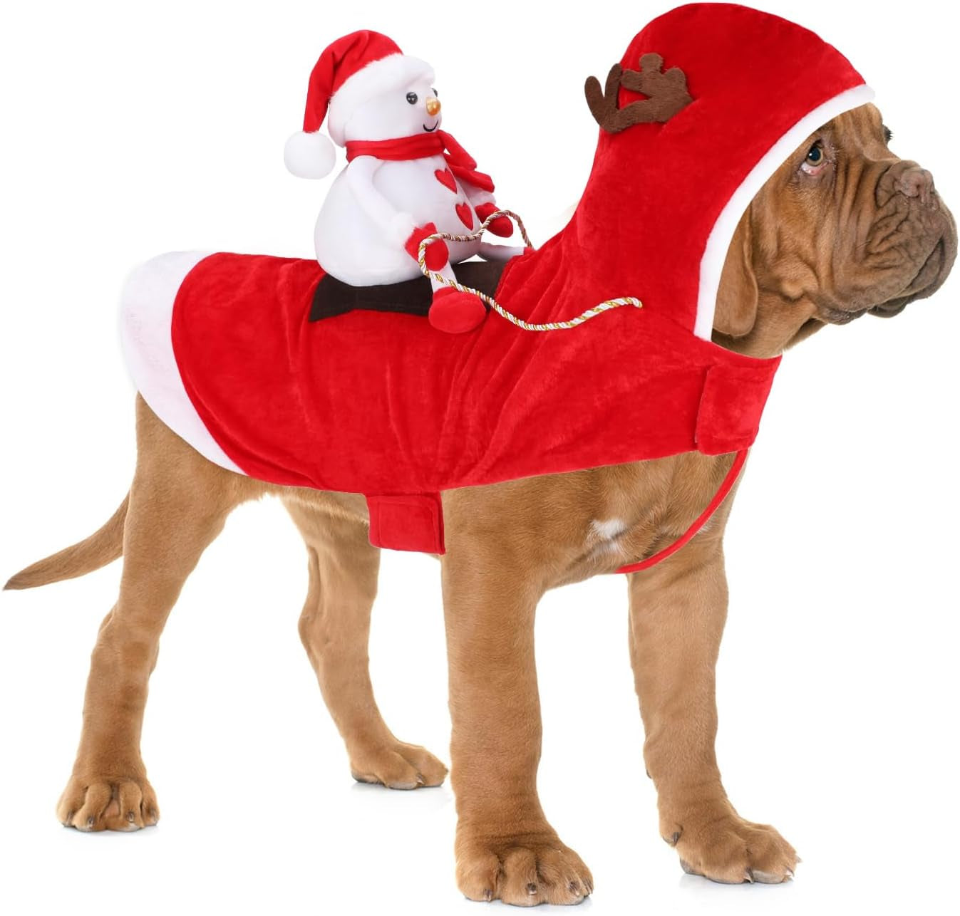 Santa Dog Costume Christmas Pet Clothes Santa Claus Riding Pet Cosplay Costumes Party Dressing up Dogs Cats Outfit for Small Medium Large Dogs Cats