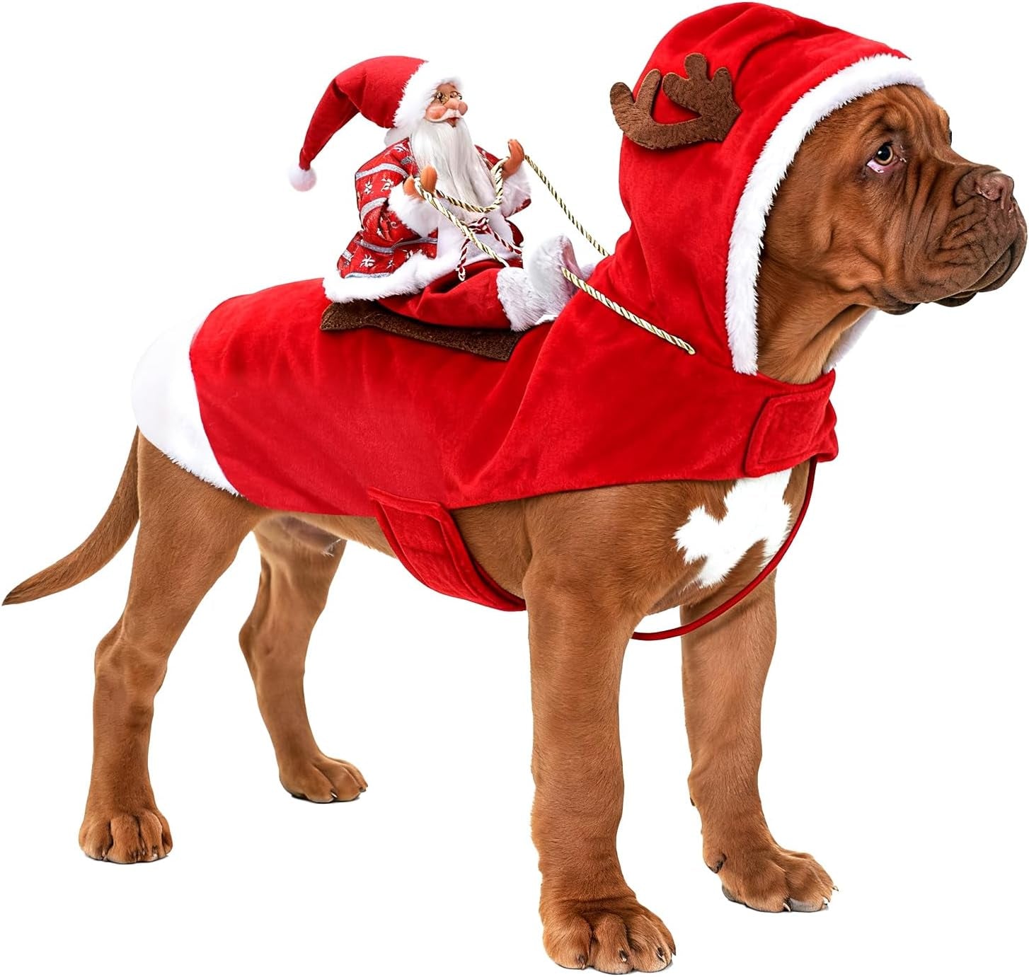 Santa Dog Costume Christmas Pet Clothes Santa Claus Riding Pet Cosplay Costumes Party Dressing up Dogs Cats Outfit for Small Medium Large Dogs Cats