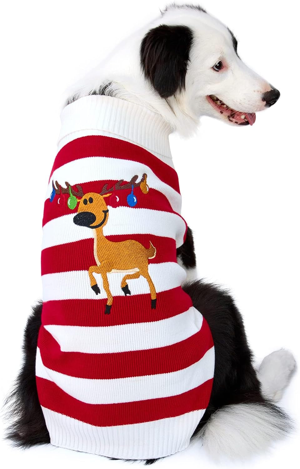 Dog Sweater Pet Christmas Elk Bells Sweaters Halloween Reindeer for Small Dog and Cat (M, Green)