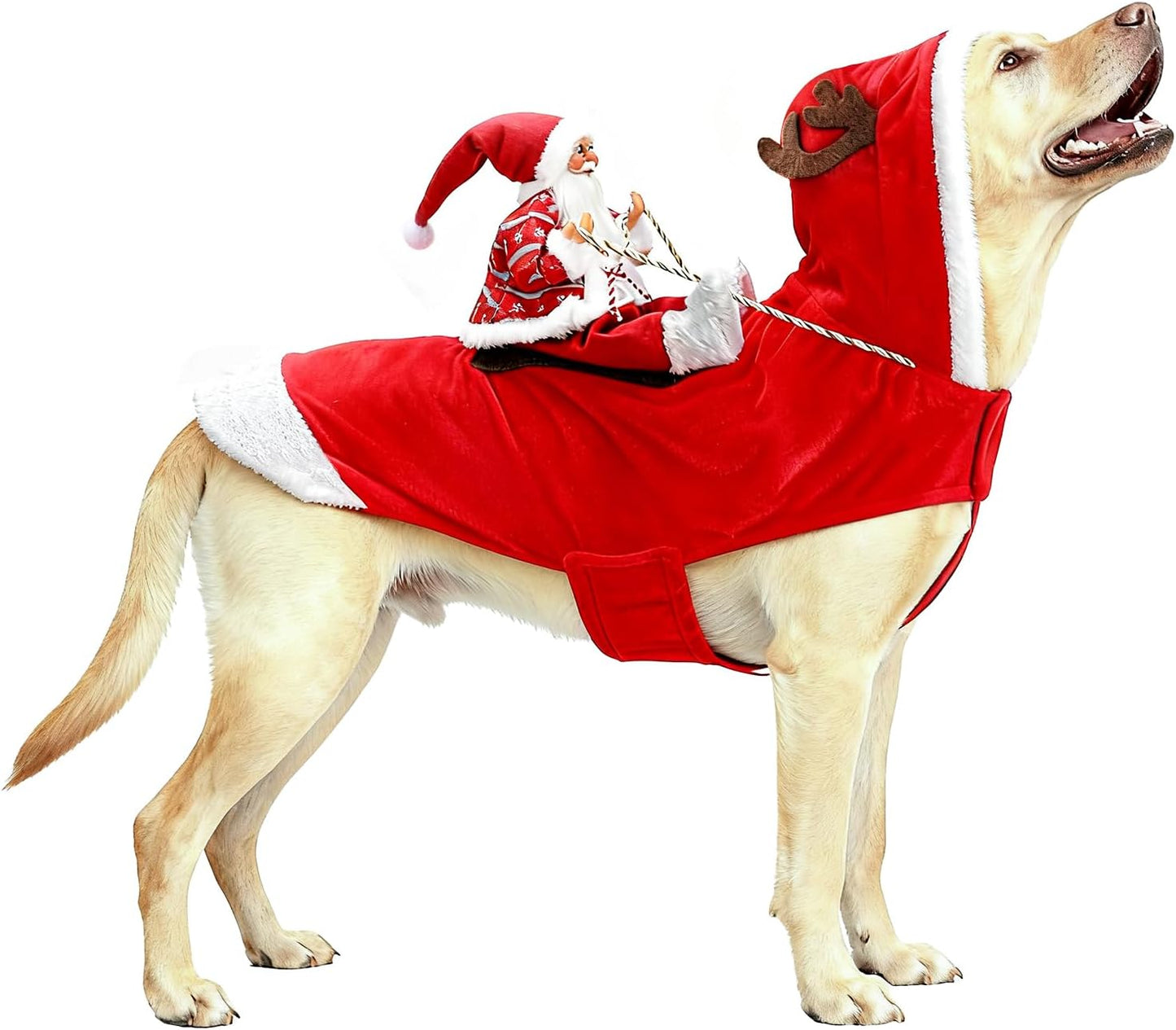 Santa Dog Costume Christmas Pet Clothes Santa Claus Riding Pet Cosplay Costumes Party Dressing up Dogs Cats Outfit for Small Medium Large Dogs Cats