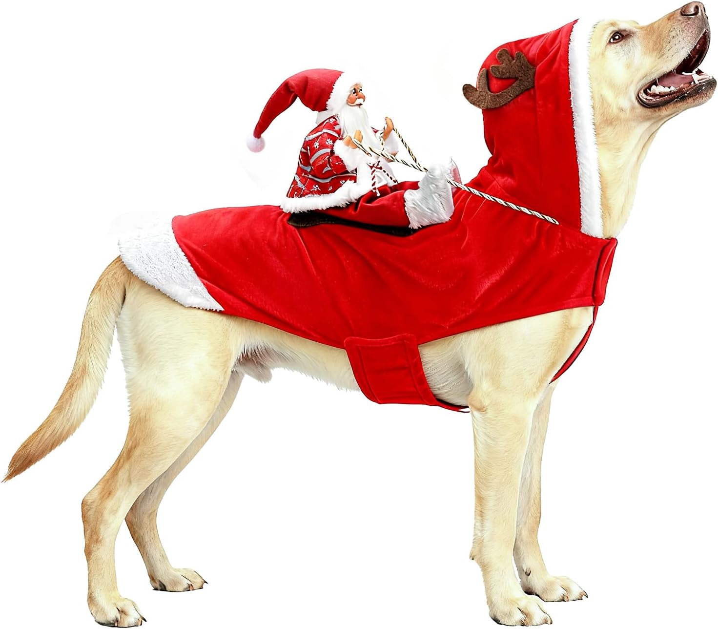 Santa Dog Costume Christmas Pet Clothes Santa Claus Riding Pet Cosplay Costumes Party Dressing up Dogs Cats Outfit for Small Medium Large Dogs Cats