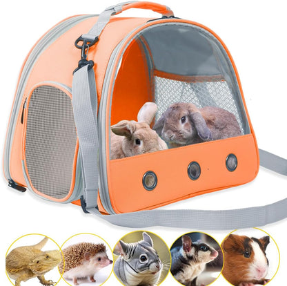 Guinea Pig Backpack Carrier, Reptile Outdoor Used,Bearded Dragon Carrier Backpack with Clear Bubble Window,Small Animal Travel Backpack for Hedgehog Rat Parrot, Airline Approved (Grey, Backpack)