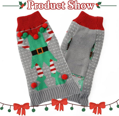 Dog Christmas Clothes, Christmas Dog Sweater for Large Dogs, Classic Red Large Dog Ugly Christmas Sweater，Grey XXL