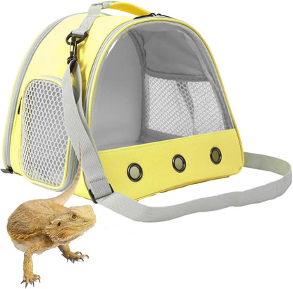 Guinea Pig Backpack Carrier, Reptile Outdoor Used,Bearded Dragon Carrier Backpack with Clear Bubble Window,Small Animal Travel Backpack for Hedgehog Rat Parrot, Airline Approved (Grey, Backpack)