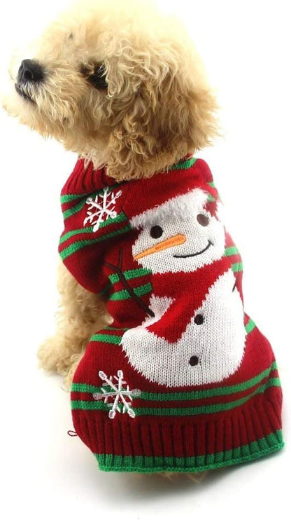 Dog Sweater Pet Christmas Elk Bells Sweaters Halloween Reindeer for Small Dog and Cat (M, Green)