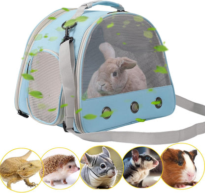 Guinea Pig Backpack Carrier, Reptile Outdoor Used,Bearded Dragon Carrier Backpack with Clear Bubble Window,Small Animal Travel Backpack for Hedgehog Rat Parrot, Airline Approved (Grey, Backpack)